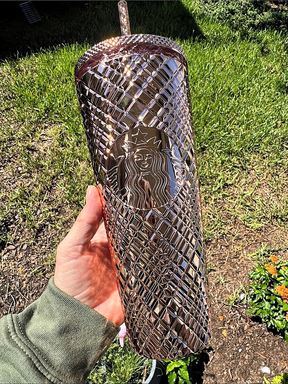 Starbucks Rose Gold Bling Cold Cup Studded Tumbler